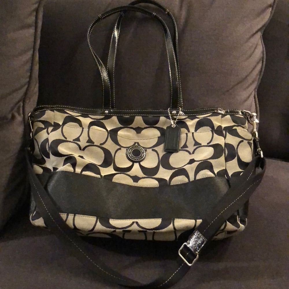 Large Signature Black CC Coach Purse